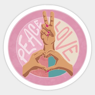 Peace and Love Sticker